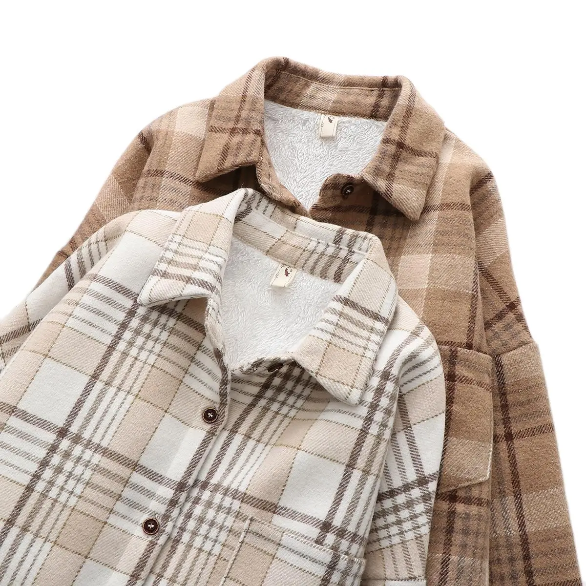 

Shirts Thick Velvet Plaid Shirts Women Winter 2021 Warm Fleece Blouses Tops Ladies Casual Shirt Jacket Long Sleeve Femme Blusas