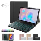 Ультратонкий чехол для Samsung Galaxy Tab A7 10,4 2020 С Подсветкой Bluetooth клавиатура для SM-T500 SM-T505 планшет кожаный чехол подставка