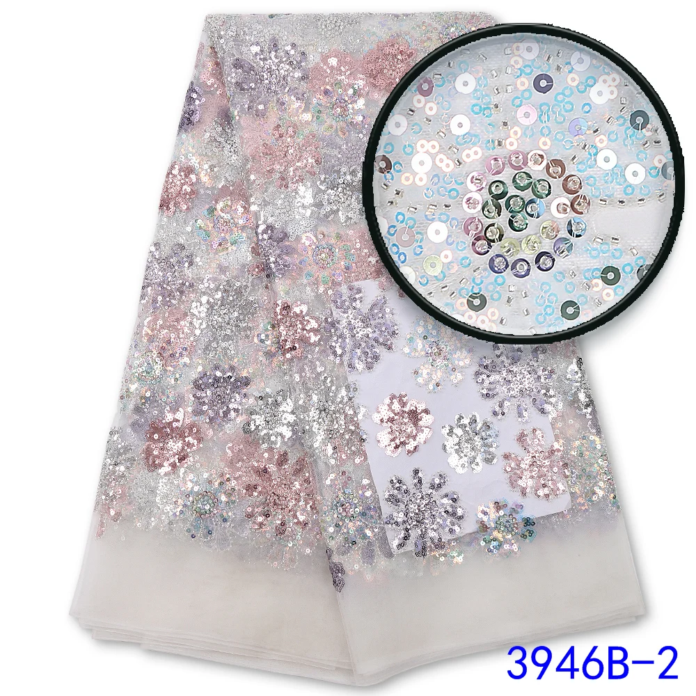 

Latest Embroidery Friench Lace Fabric High Quality African Handamde Beads Lace For Bridal Dress 5yards African Lace 2925b