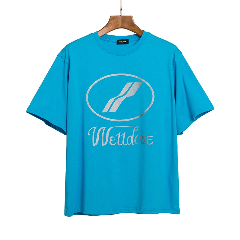 

2021 Summer Men's and Women's Fashion Trend High-quality Casual Round Neck Cotton Printed Luminous Letters Short Sleeves TShirt