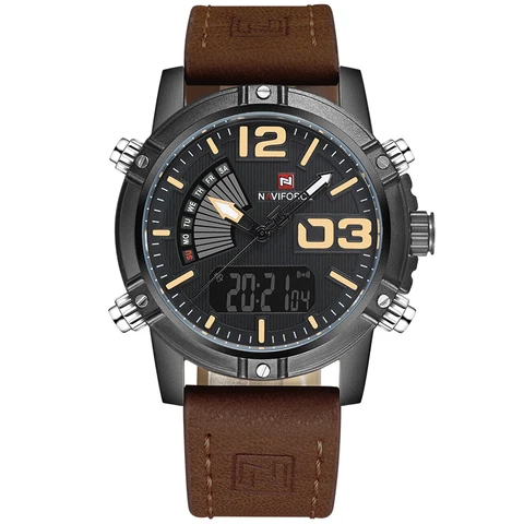 2022 Naviforce heren mode sport kijkt mannen kwarts analoge date klok man lederen militair waterdichte horlogo masculino