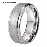 men women tungsten wedding band engraving ring with step brush finish 8mm comfort fit