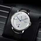 Часы наручные Nesun Мужские автоматические, водонепроницаемые, с кожаным ремешком, 9603