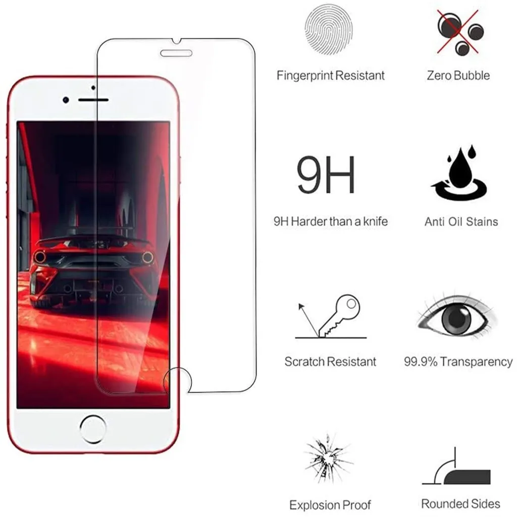 Закаленное защитное 3d стекло с полным покрытием для iPhone SE предотвращает царапины