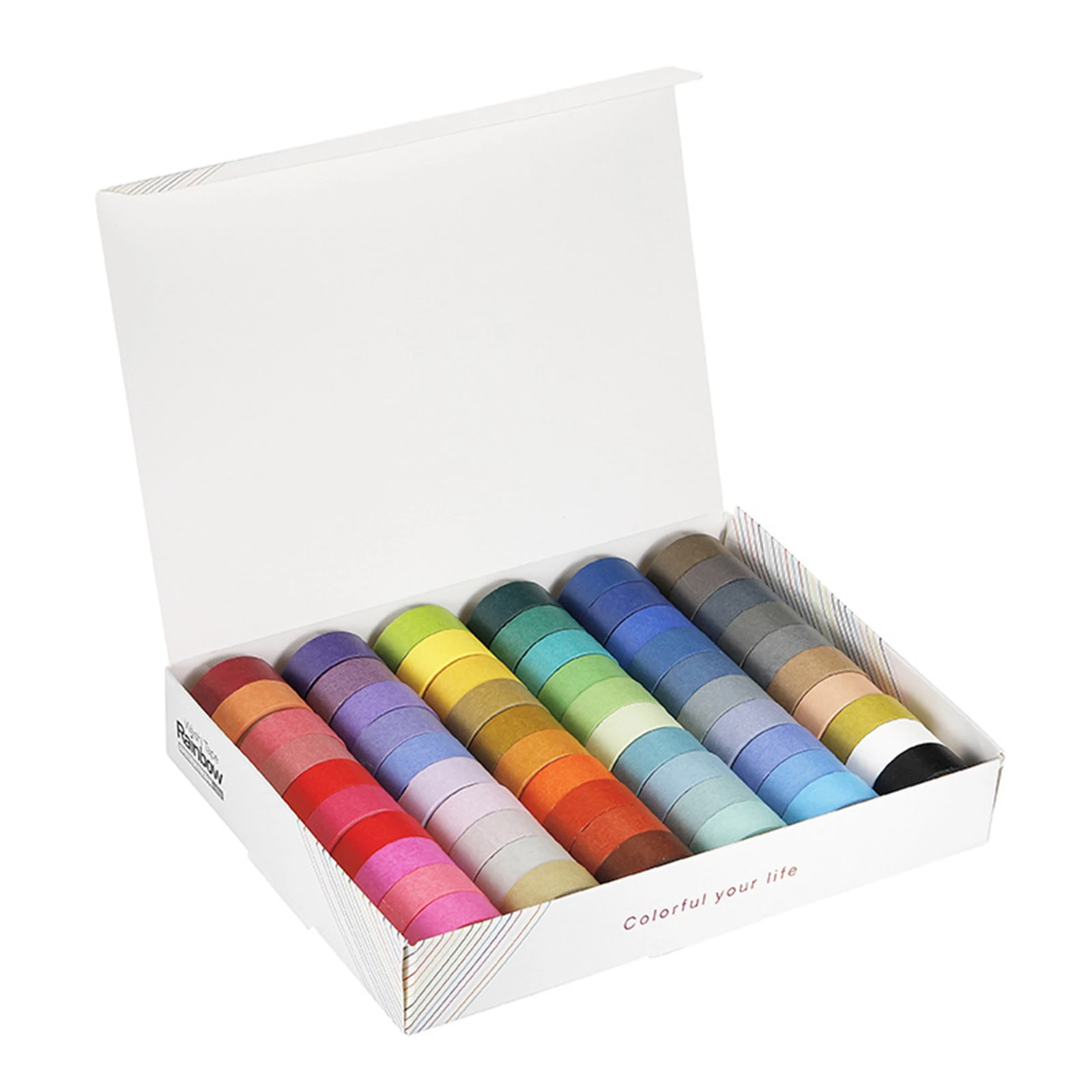 

60 Rolls Washi Tape Set Rainbow Colored Masking Tapes Decorative Thin Tapes for Children and Gifts Warpping