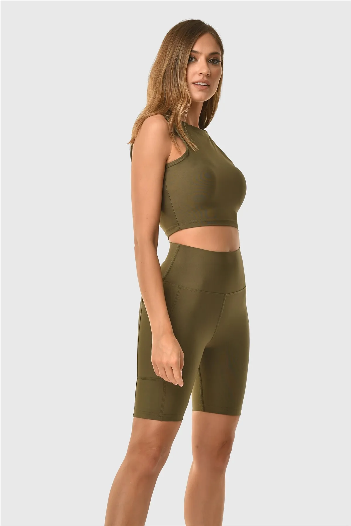 Superstacy With Laptop Pocket Khaki Sport Leggings