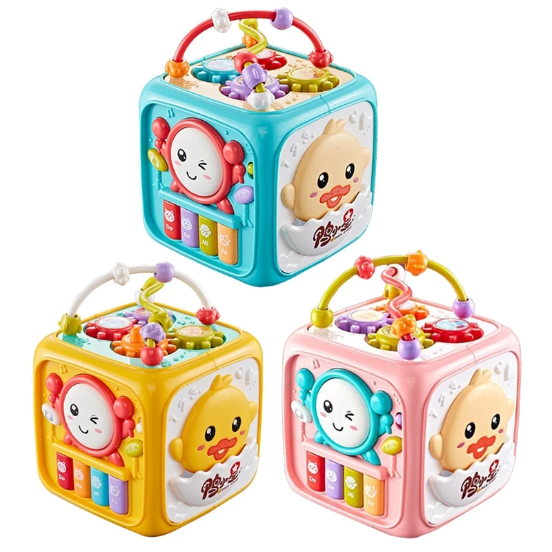 

11XE Kids Simulation Drum Lifelike Play Toys Multifunctional Cartoon Plastic Made Set Portable Musical Toys