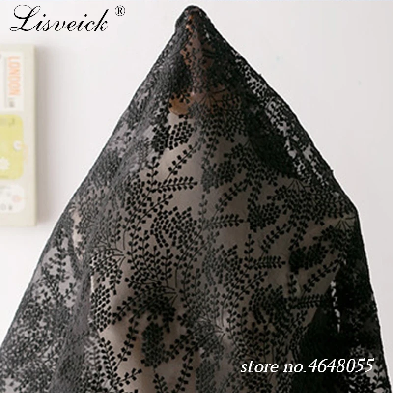 High-grade blue organza embroidery wheat net tulle lace fabric diy wedding dress skirt costume material home decoration 50x145cm | Дом и сад