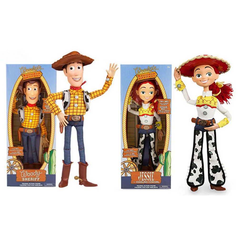 

Disney Toy Story Talking Woody Jessie Buzz Lightyear Rex Bullseye Collectible Figure Speaking Toy Doll birthday gift Brinquedos