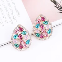 lubov colorful baroque rhinestone flower bee statement earrings crystal stud earrings for women wedding luxury valentine gift