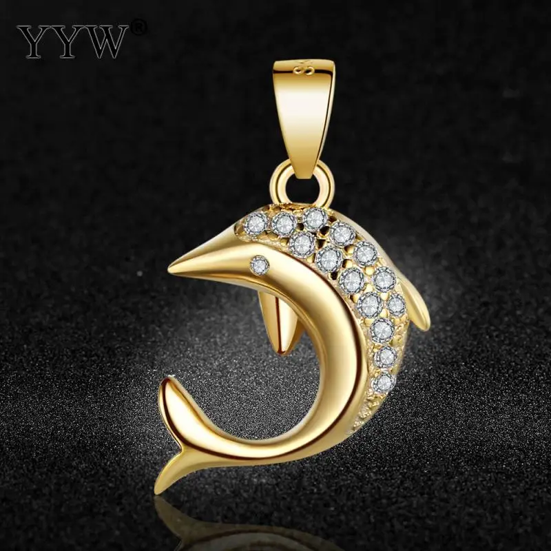 Кулон в виде дельфина золотого/серебряного цвета ожерелье ручной работы унисекс