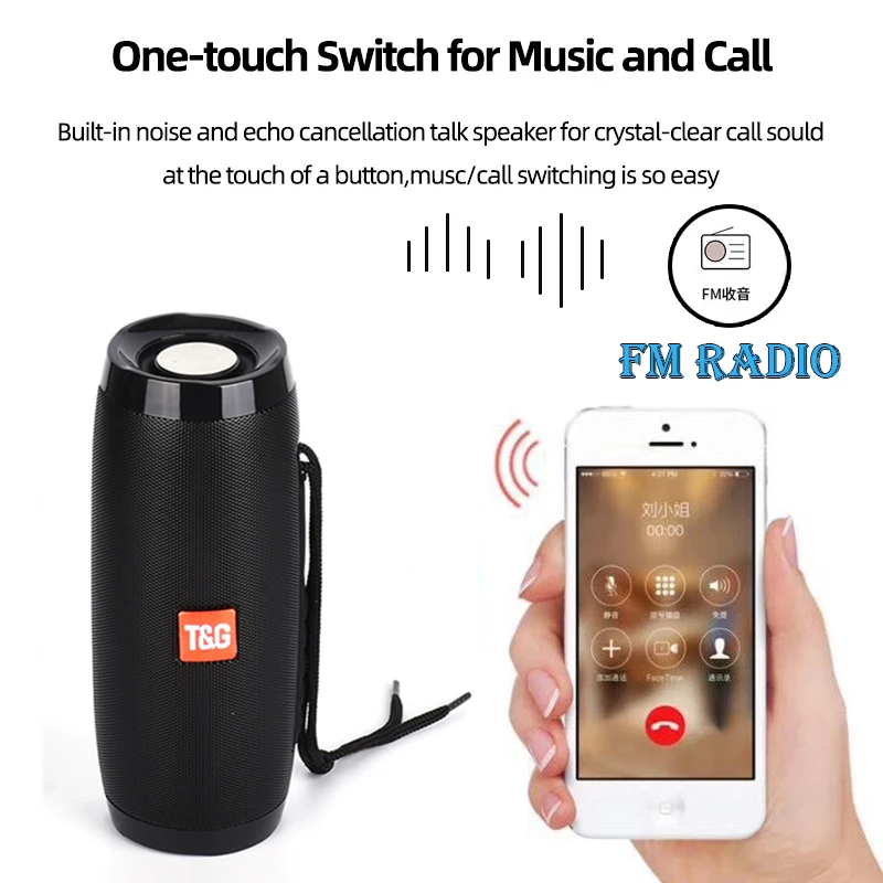 Portable Wireless Bluetooth Speakers TG157 Soundbar Stereo Subwoofer Outdoor Sports IPX6 Waterproof Support TF Card FM Radio AUX |