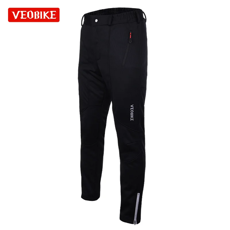 

Winter Thermal Fleece Men Cycling Pants Long 5D Padded Waterproof MTB Bike Reflective Bicycle Trousers Compression Tights