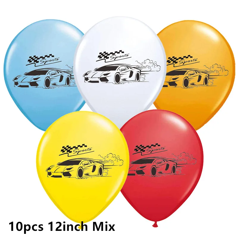 10pcs mix Черно-белые клетчатые вечерние одноразовые столовые приборы автомобили Гоночный флаг настольные чашки игры решетки вечерние и свадебные декоративные детские игрушки - Цвет: 10pcs mix