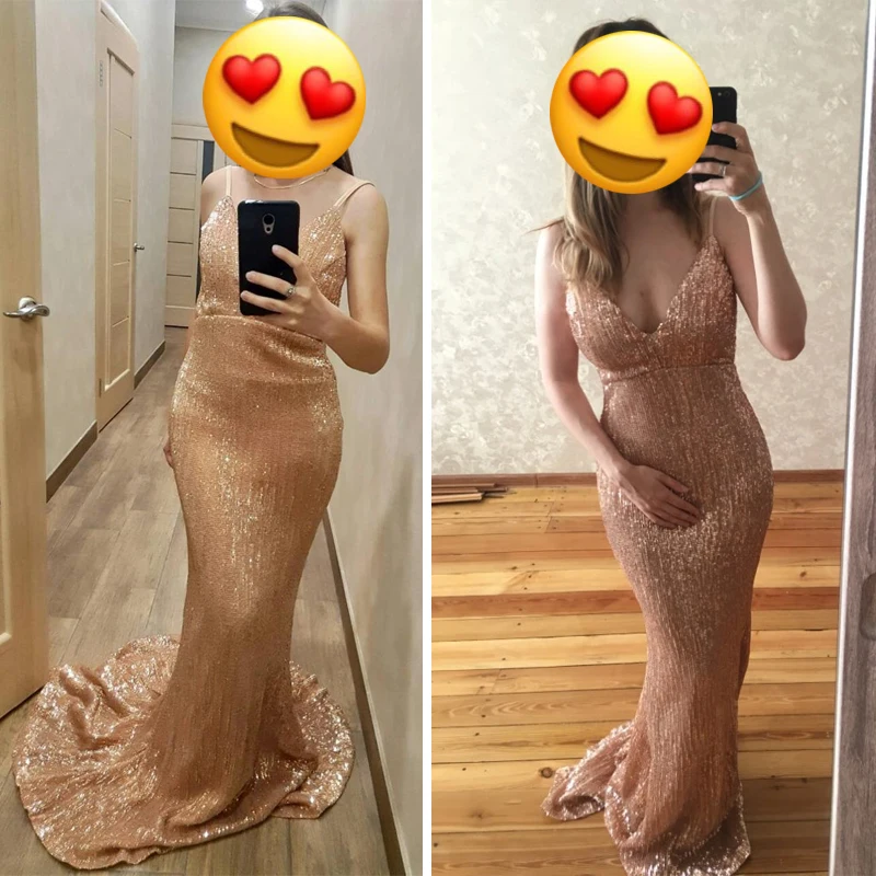 сексуальные Глубокий V образный вырез Платье с блестками длинное платье
