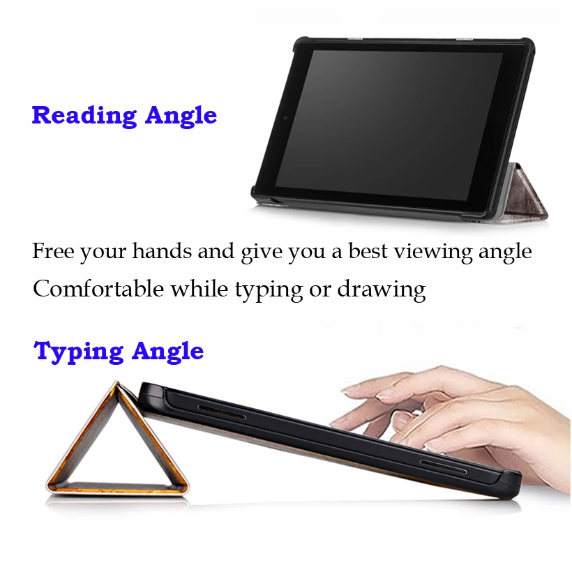 

Slim Magnetic Folding Case Cover for Amazon Kindle Fire HD 10 2017 2019 10.1inch Tablet Funda Protective Cover +Film+Stylus Pen