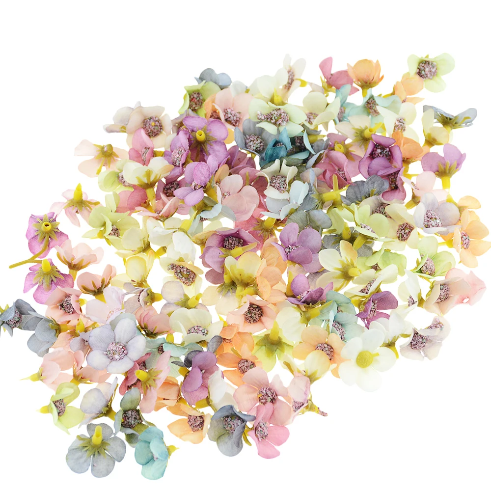 50 шт. 2 см разноцветные Искусственные цветы в виде ромашек для украшения дома на