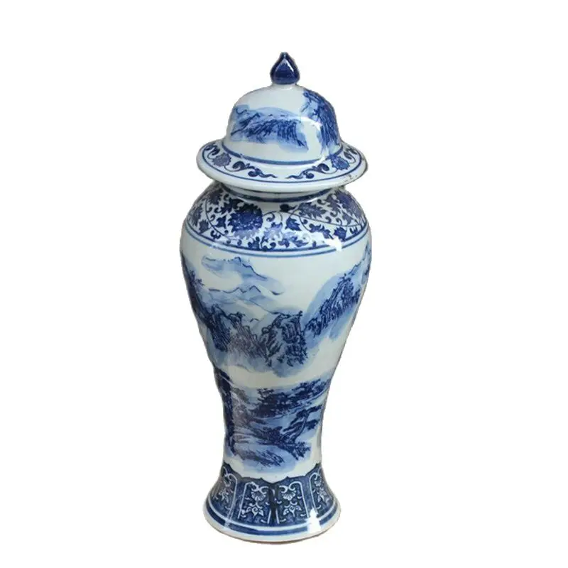 Chinese Old Porcelain Blue And White Porcelain Flower Cans