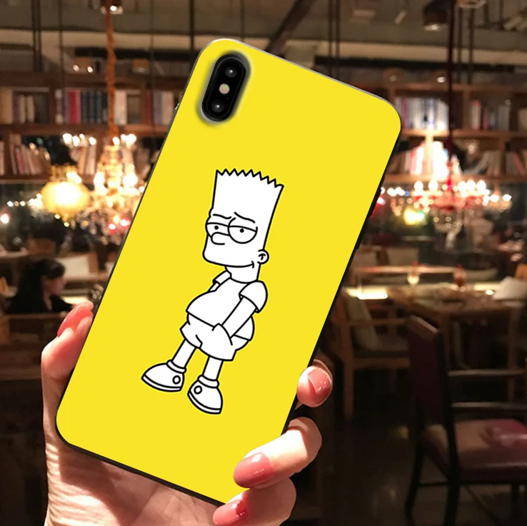 Homer J. Simpson Черный силиконовый чехол для телефона iPhone X XR XS Max 11 11Pro Max 6s 7 8 Plus Барт Симпсон Забавный мультяшный чехол