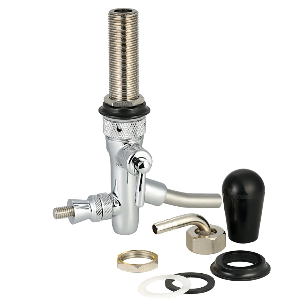 

Adjustable F-low Control Chrome Draft Beer-faucet Tap G5/8 Shank Long Stem Home Brew Keg Tap