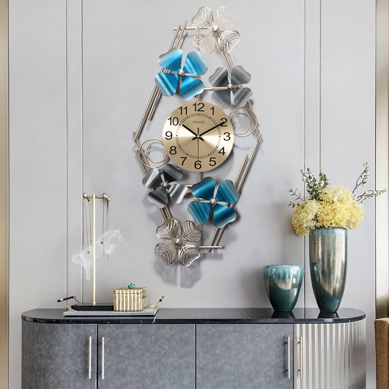 Настенные часы из кованого железа четырехлистный клевер настенные украшения для