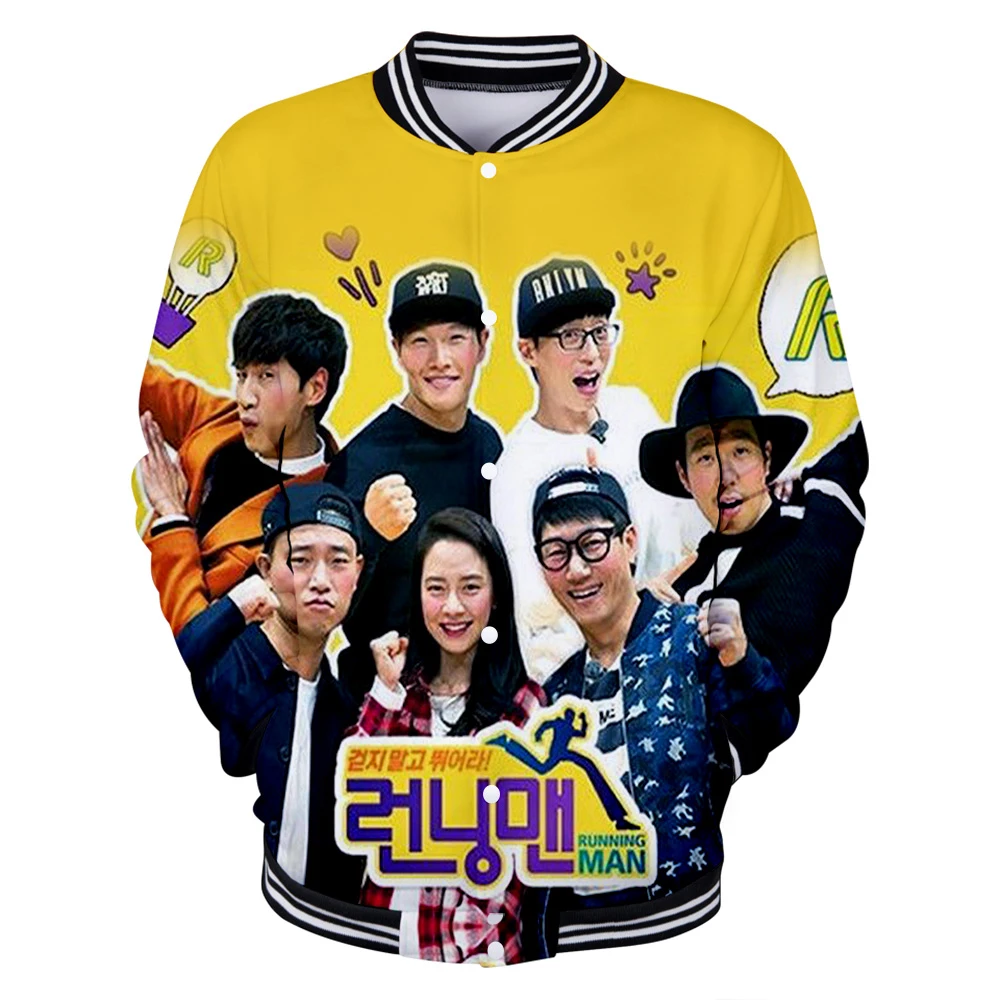 

Running Man Korean TV Show Sportswear Baseball Unisex Long Sleeve Jacket Variety Reality Show Casual Streetwear Clothes xxs-4xl