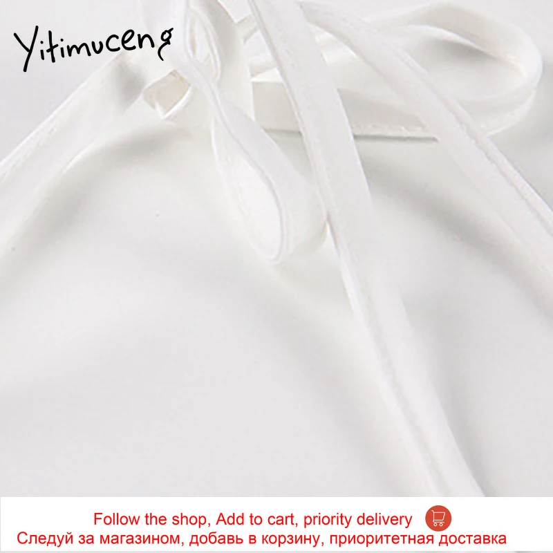 

Yitimuceng Plaid Dresses Women Summer Ruffles Shirring Sexy Spaghetti Strap High Waist Slash Neck 2021 Fashion New Dress