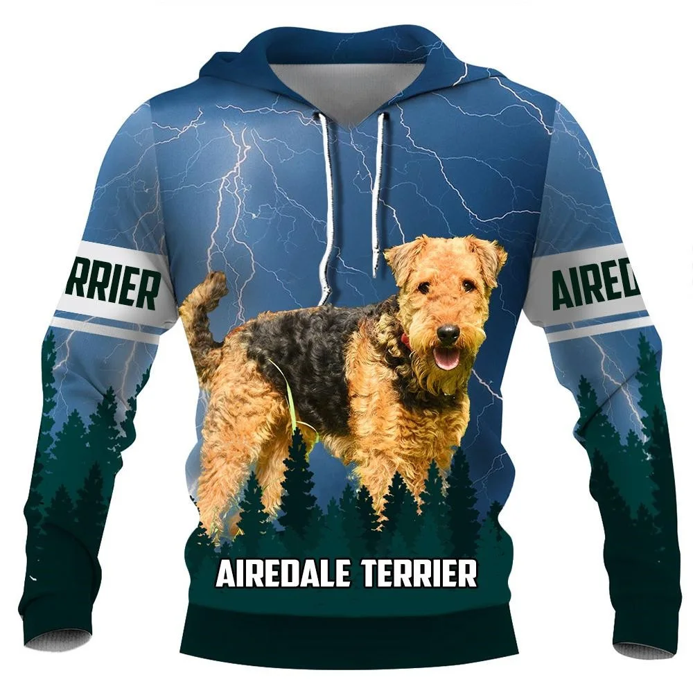 

CLOOCL Airedale Terrier Dog Men Hoodies Pet Animal 3D Print Men Clothing Long Sleeve Hoodie Unisex Pocket Sweatshirts