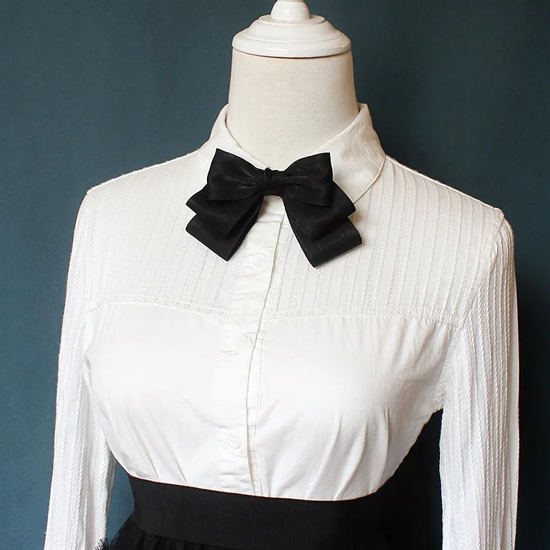 

Fashion Bow Tie Korean Fabric Lapel Brooch Ties Jewelry Luxury Gift for Women Shirts Butterflies Solid Accessories Wholesale