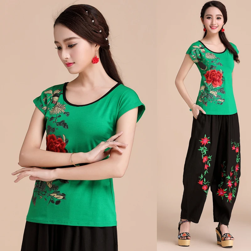 Новая модная китайская женская одежда красные зеленые черные белые женские топы