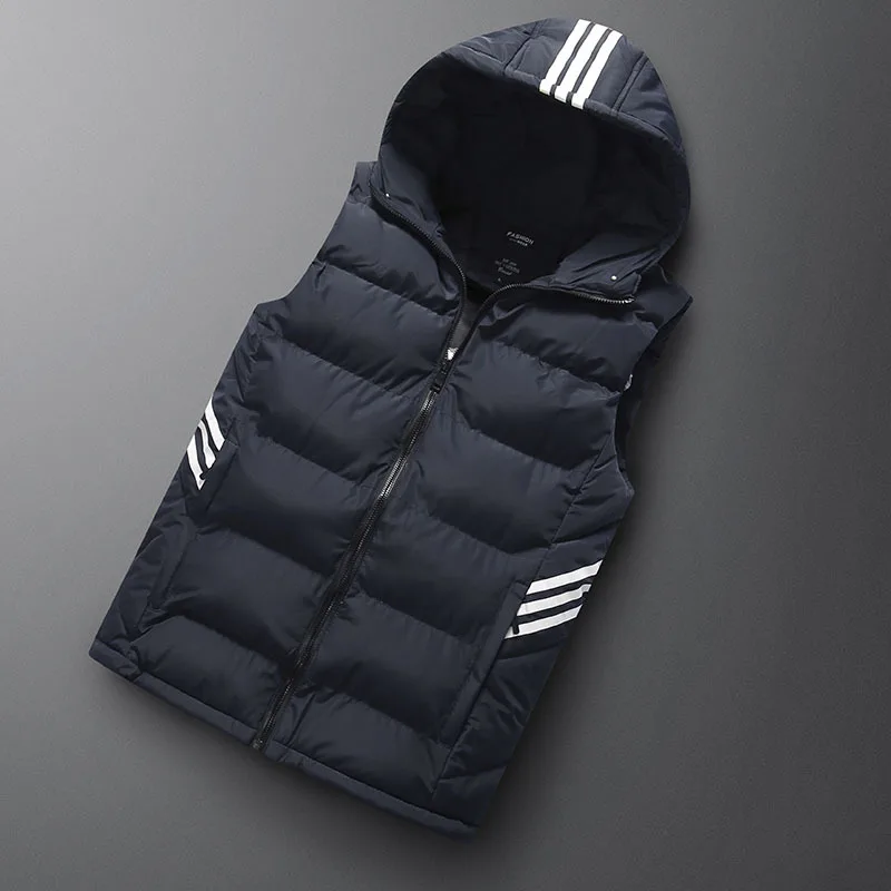 Мужская жилетка без рукавов с капюшоном зимняя Uomo Inverno куртка 6XL 7XL 8XL теплая