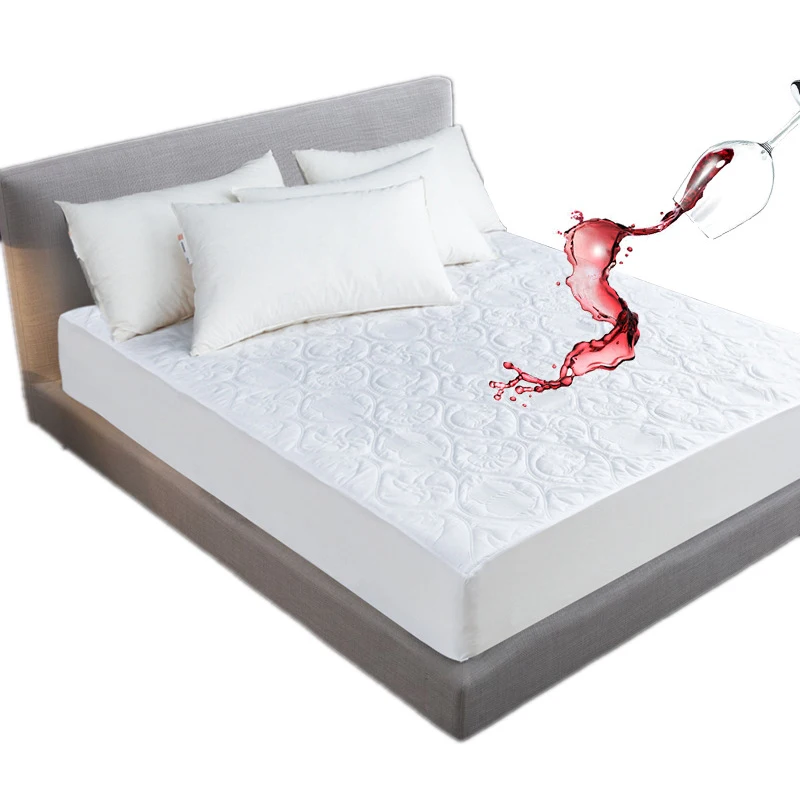 Белый сплошной цвет стеганый рельефный Водонепроницаемый защитный матрас