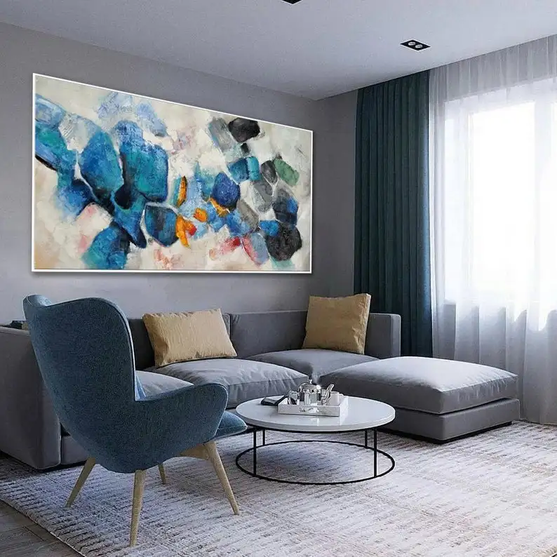 Абстрактная акриловая живопись современное произведение искусства большой