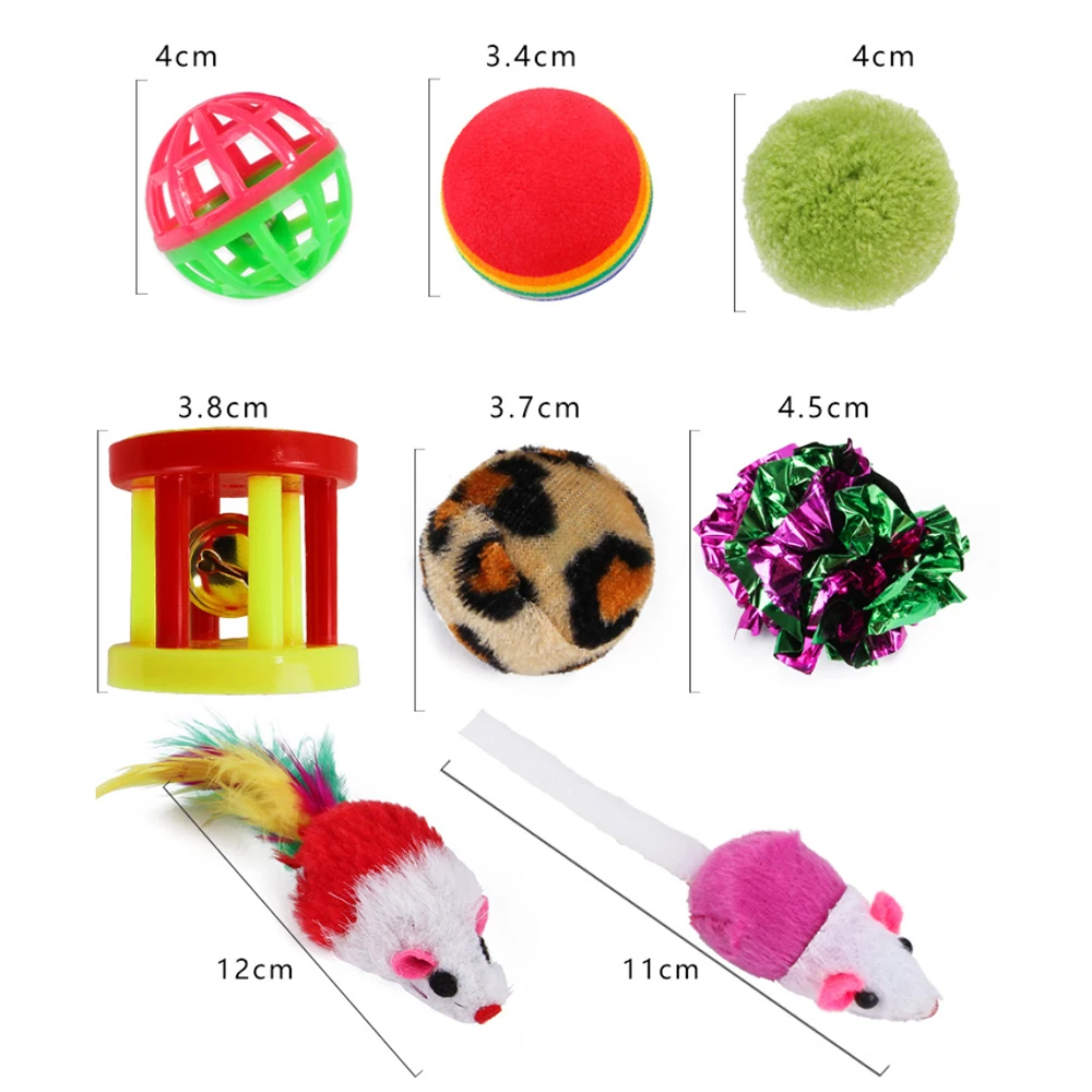 

20 piece pet cat toy combination set cat toy Teaser cat stick sisal mouse bell ball cat products