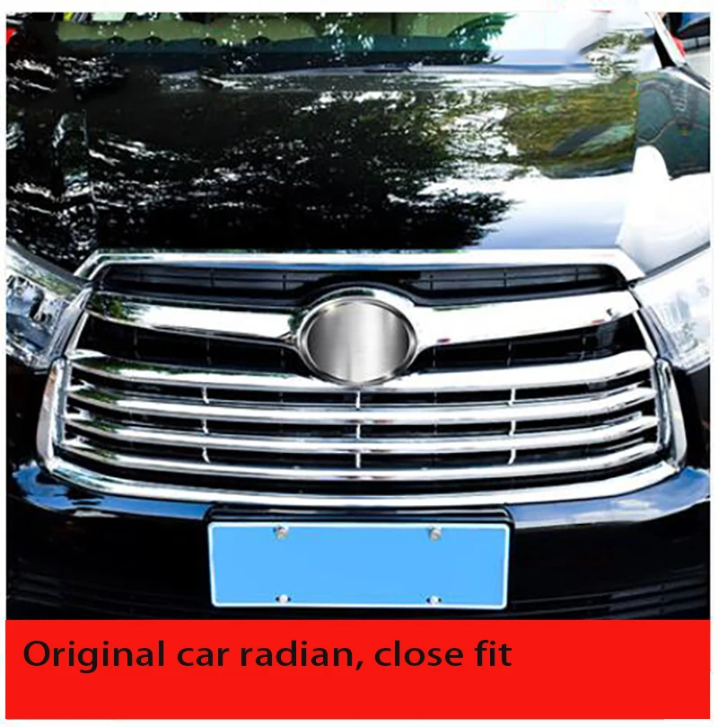 Аксессуары для TOYOTA HIGHLANDER KLUGER 2014 2015 2016 хромированный передний капот решетка