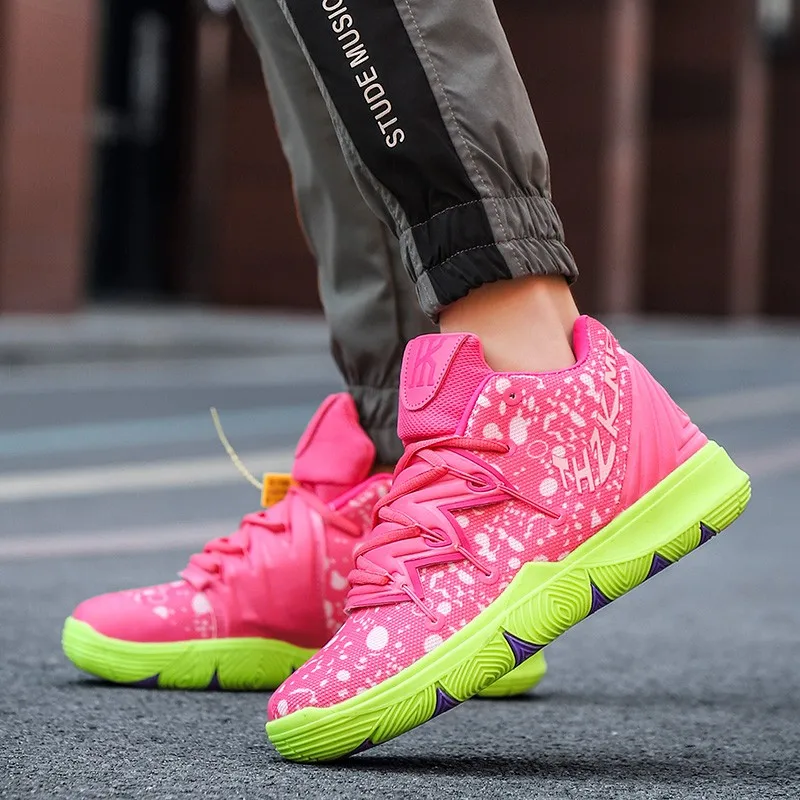 

2021 Autumn Pink High Top Sneakers Women Comfortable Mesh Unisex Basketball Shoes Trainers Women zapatillas de deporte