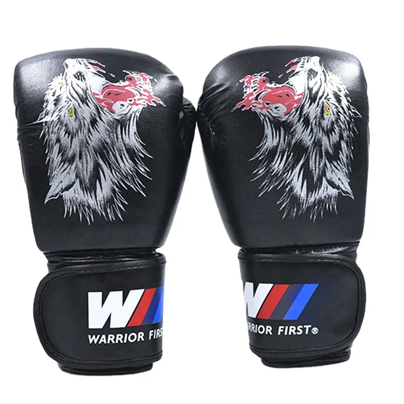 

Черные боксерские перчатки из микрофибры для ММА, мужские и женские рандомные перчатки для тайского бокса, для взрослых и детей, профессион...
