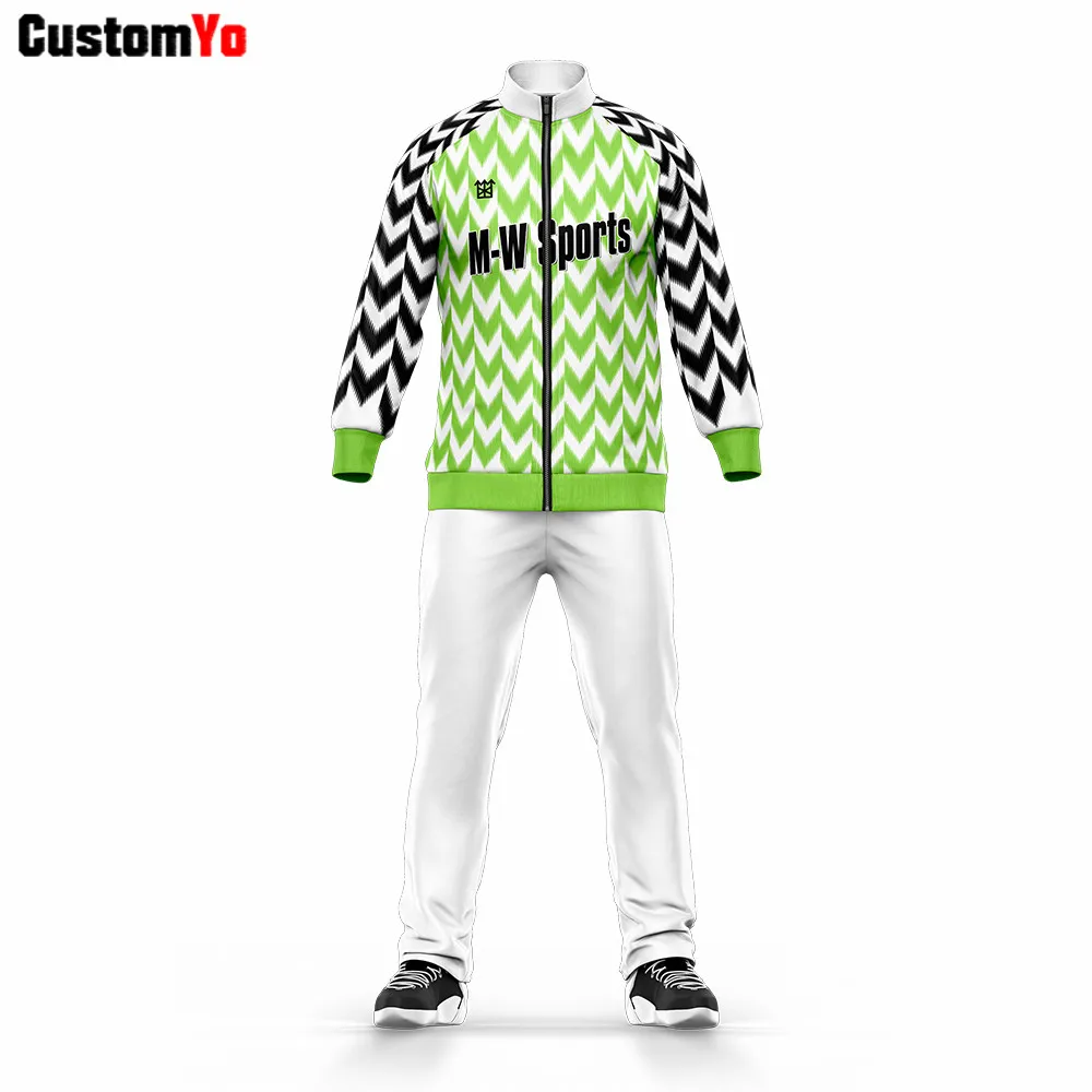 Детский спортивный костюм наивысшего качества на заказ зеленая форма для бега с