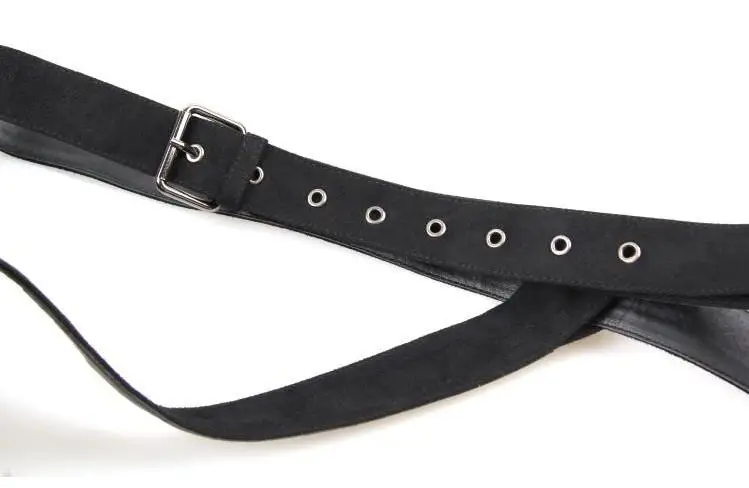 Red Yellow Black Suede Woman Pointed Toe Over The Knee Buckles Sexy Pants Belts Boots High Heel Square Toe Long Boots Lady