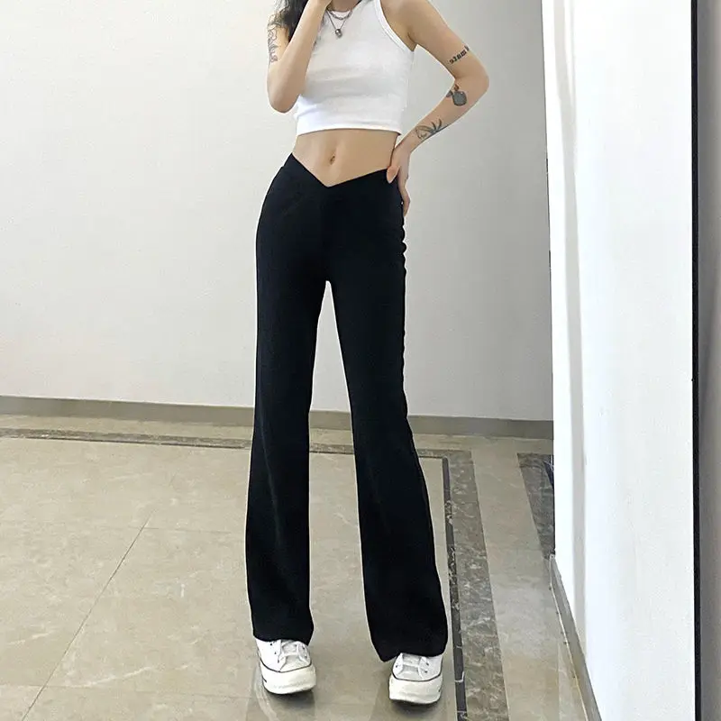 

y2k Sexy V-shaped waist micro trouser suits women's slim long legs casual all-match Oversize pants women 2021 new Woman clothes