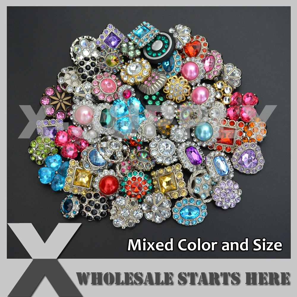 Акриловая пуговица со стразами с подкладкой хвостовика смешанный стиль цвета и