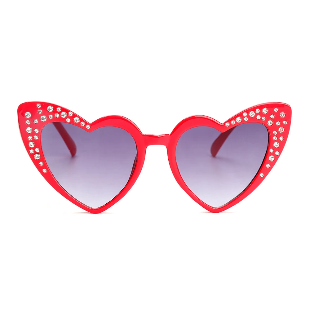 BINGKING/солнцезащитные очки в форме сердца для мальчиков и девочек стразы модные