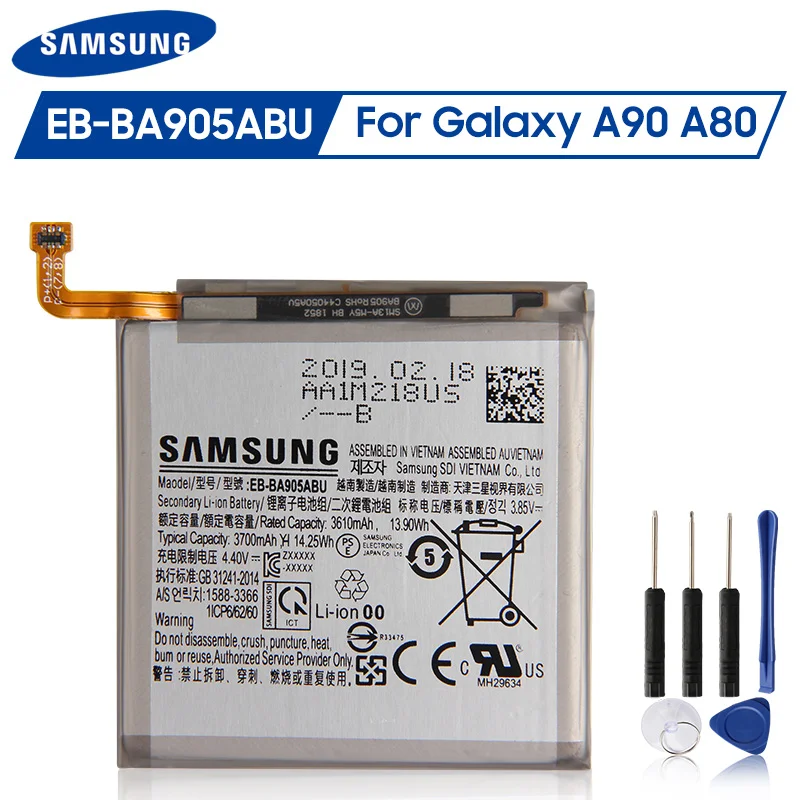 Оригинальная Аккумуляторная батарея для Samsung Galaxy A90 A80 3700 мАч|Аккумуляторы