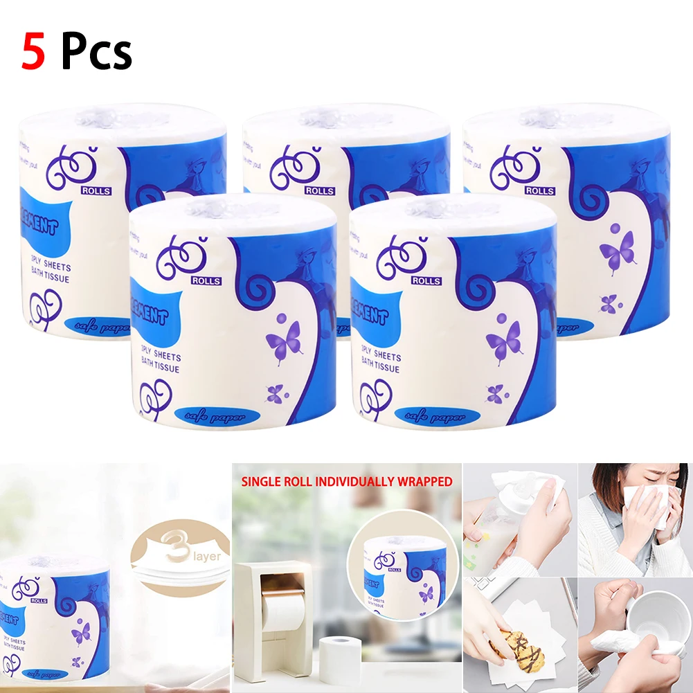 Мягкая туалетная бумага 4 слоя рулонной бумаги бытовая для дома кухни