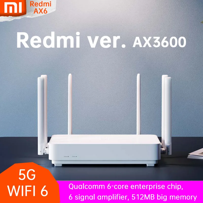Новый Mi Red mi роутер AX6 Wifi 6 ядерный 512M сетчатый домашний IoT усилитель сигнала 2 4G 5