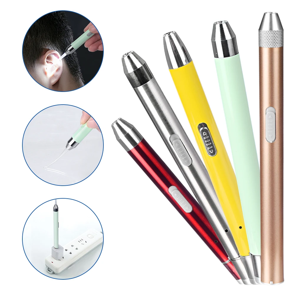 

Baby Ear Cleaner Spoon LED Flash Light Ear Wax Curette Picker Visual Children Stainless Steel Earpick Eer Wax Dig Remover