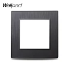 Wallpad S6 DIY одиночная черная панель, полированный Поликарбонат, пластик для настенного выключателя, имитация алюминиевой пластины, свободная комбинация, 86*86 мм
