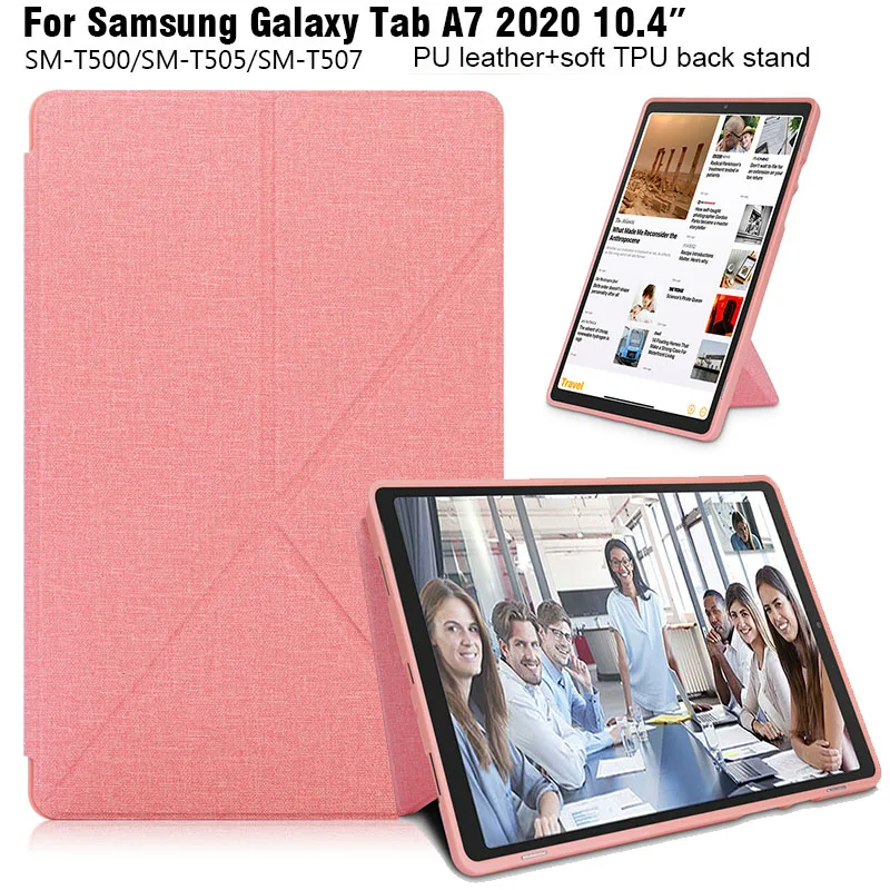 

for Samsung Galaxy Tab A7 Case 2020 SM-T500/SM-T505/T507 Tablet Case, Standing Origami Slim Lightweight Shell Protective Cover