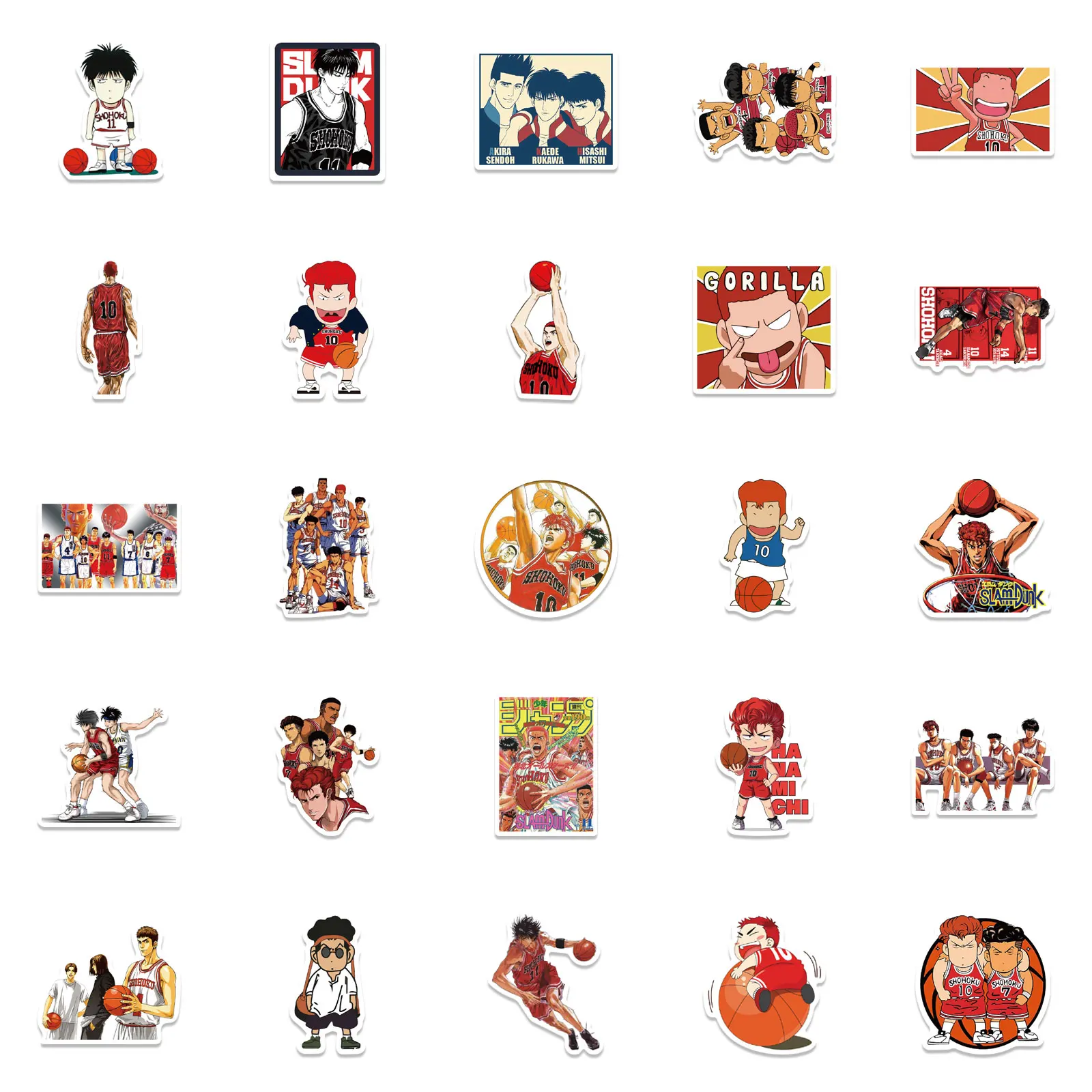 Наклейки ПВХ для велосипеда комические наклейки 25/50 шт. Slam Dunk классические