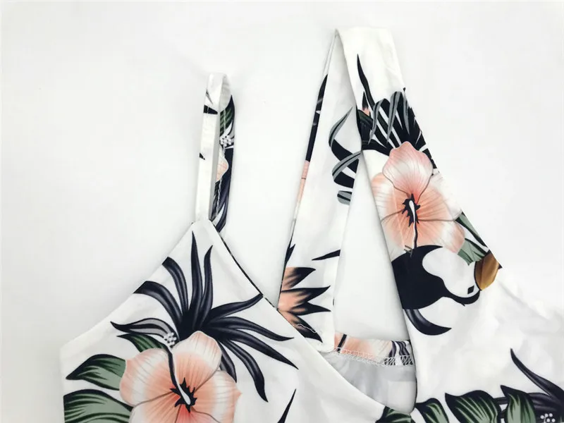 

Fashion Women Sleeveless Single Strap Off Shoulder Playsuits Hollow Out Irregular Floral Print Slim Jumpsuit High Waist Rompers